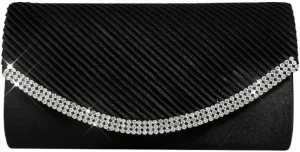 Fabric Art Inlay Rhinestones Evening Bag French Simple Clutch Purses