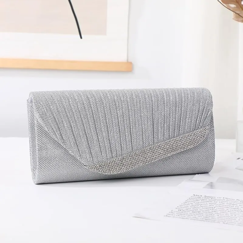 Fabric Art Pleated Clutch Purses Simple Versatile Evening Bag
