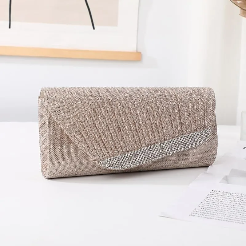 Fabric Art Pleated Clutch Purses Simple Versatile Evening Bag