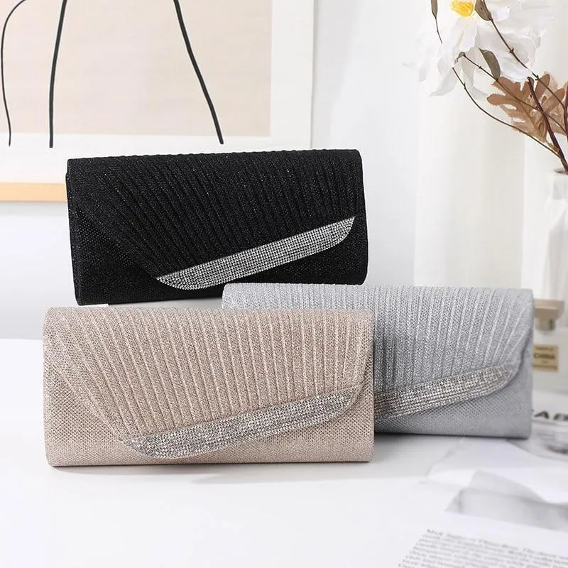 Fabric Art Pleated Clutch Purses Simple Versatile Evening Bag