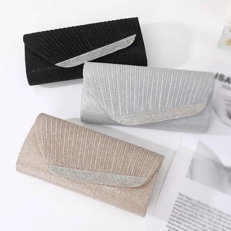Fabric Art Pleated Clutch Purses Simple Versatile Evening Bag