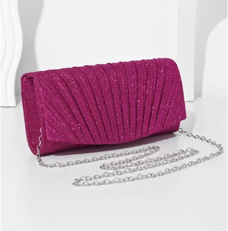 Fabric Art Pleats Evening Bag French Simple Clutch Purses