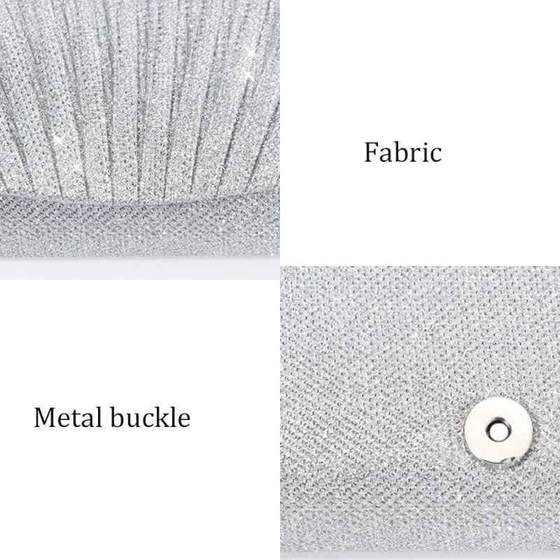 Fabric Art Pleats Evening Bag French Simple Clutch Purses