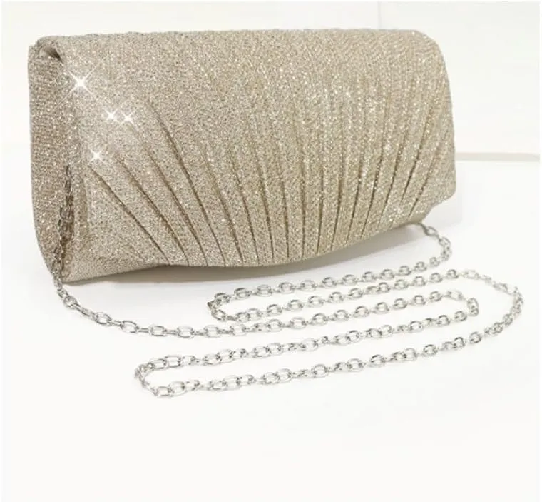 Fabric Art Pleats Evening Bag French Simple Clutch Purses