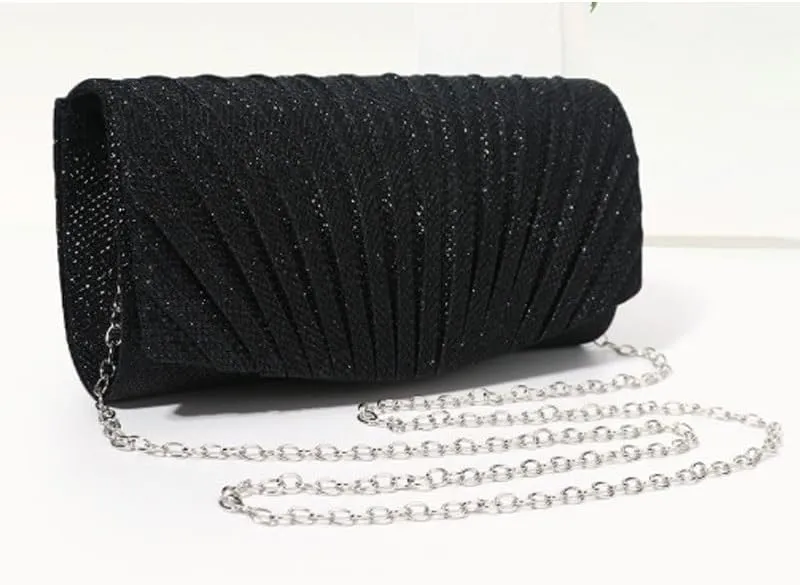 Fabric Art Pleats Evening Bag French Simple Clutch Purses