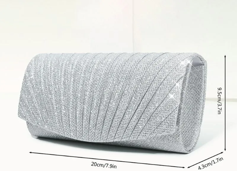 Fabric Art Pleats Evening Bag French Simple Clutch Purses