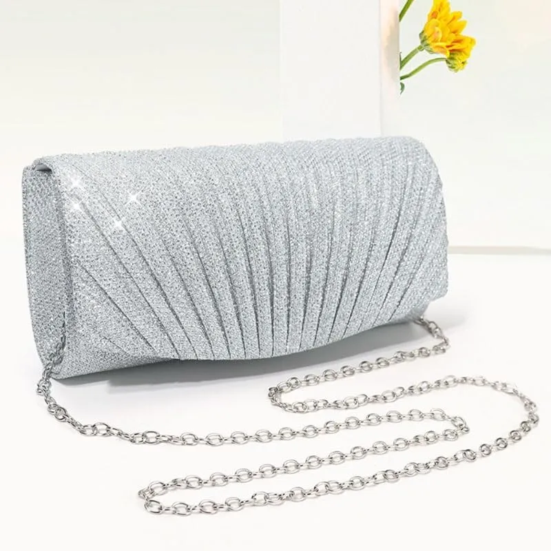 Fabric Art Pleats Evening Bag French Simple Clutch Purses