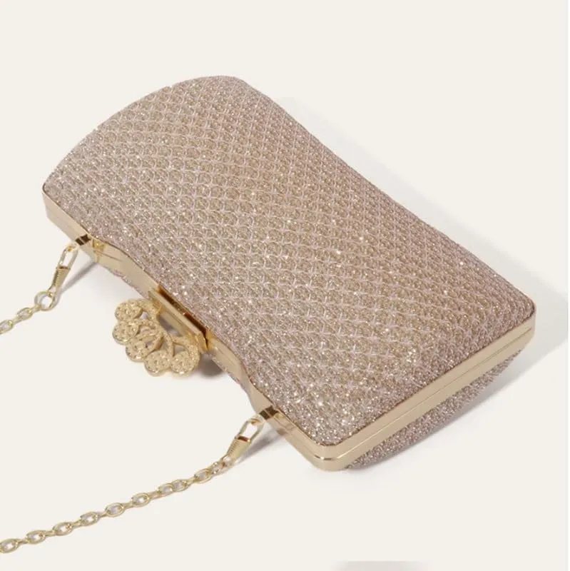 Fabric Art Shiny Evening Bag French Simple Clutch Purses