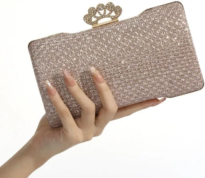 Fabric Art Shiny Evening Bag French Simple Clutch Purses