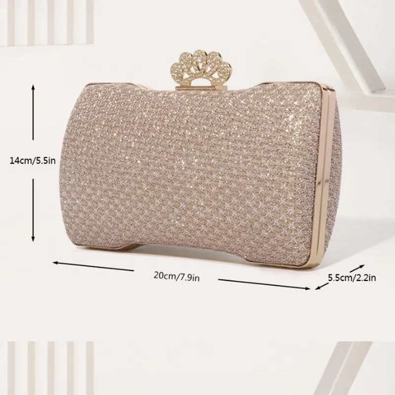 Fabric Art Shiny Evening Bag French Simple Clutch Purses