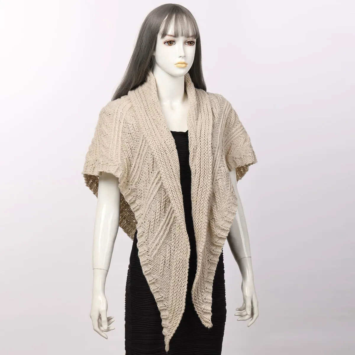 FAD-4U Women Winter Warm Scarf Medieval Vintage Knitted Cosy Wrap Shawl Warm Ladies Sweater Triangular Scarves Cape