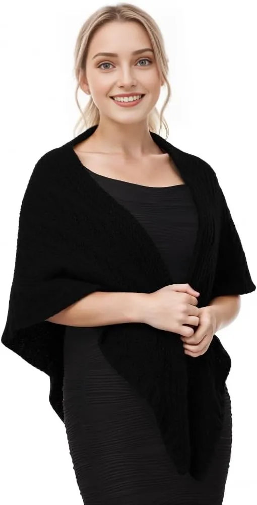 FAD-4U Women Winter Warm Scarf Medieval Vintage Knitted Cosy Wrap Shawl Warm Ladies Sweater Triangular Scarves Cape
