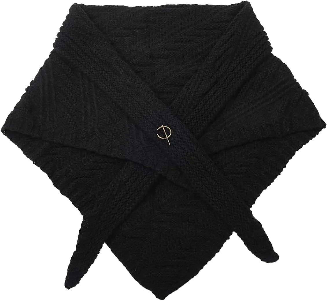 FAD-4U Women Winter Warm Scarf Medieval Vintage Knitted Cosy Wrap Shawl Warm Ladies Sweater Triangular Scarves Cape