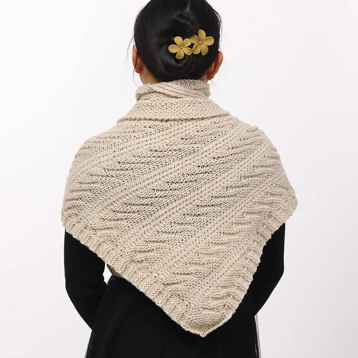 FAD-4U Women Winter Warm Scarf Medieval Vintage Knitted Cosy Wrap Shawl Warm Ladies Sweater Triangular Scarves Cape