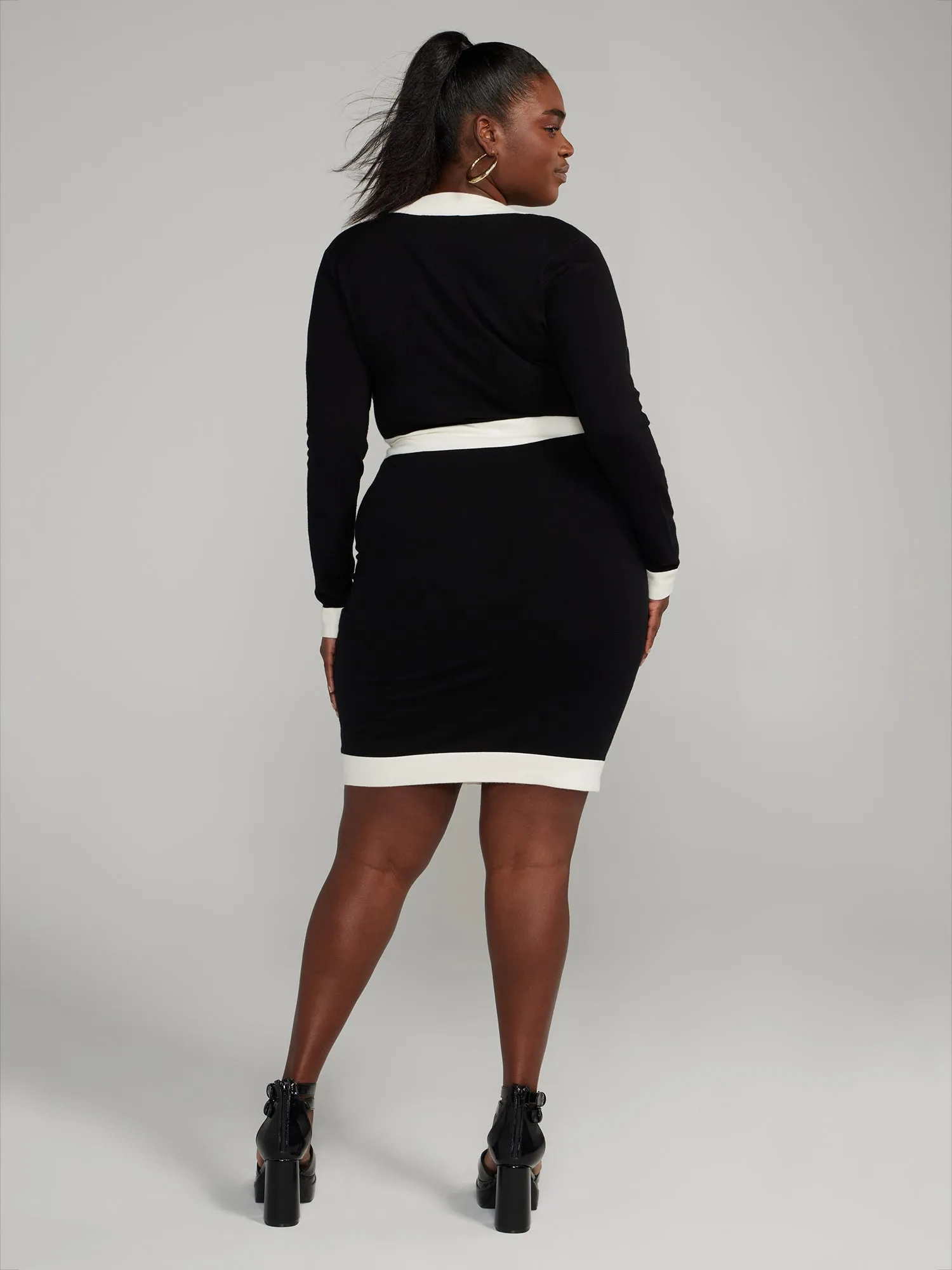 Fashion To Figure - Contrast Bodycon Sweater Dress