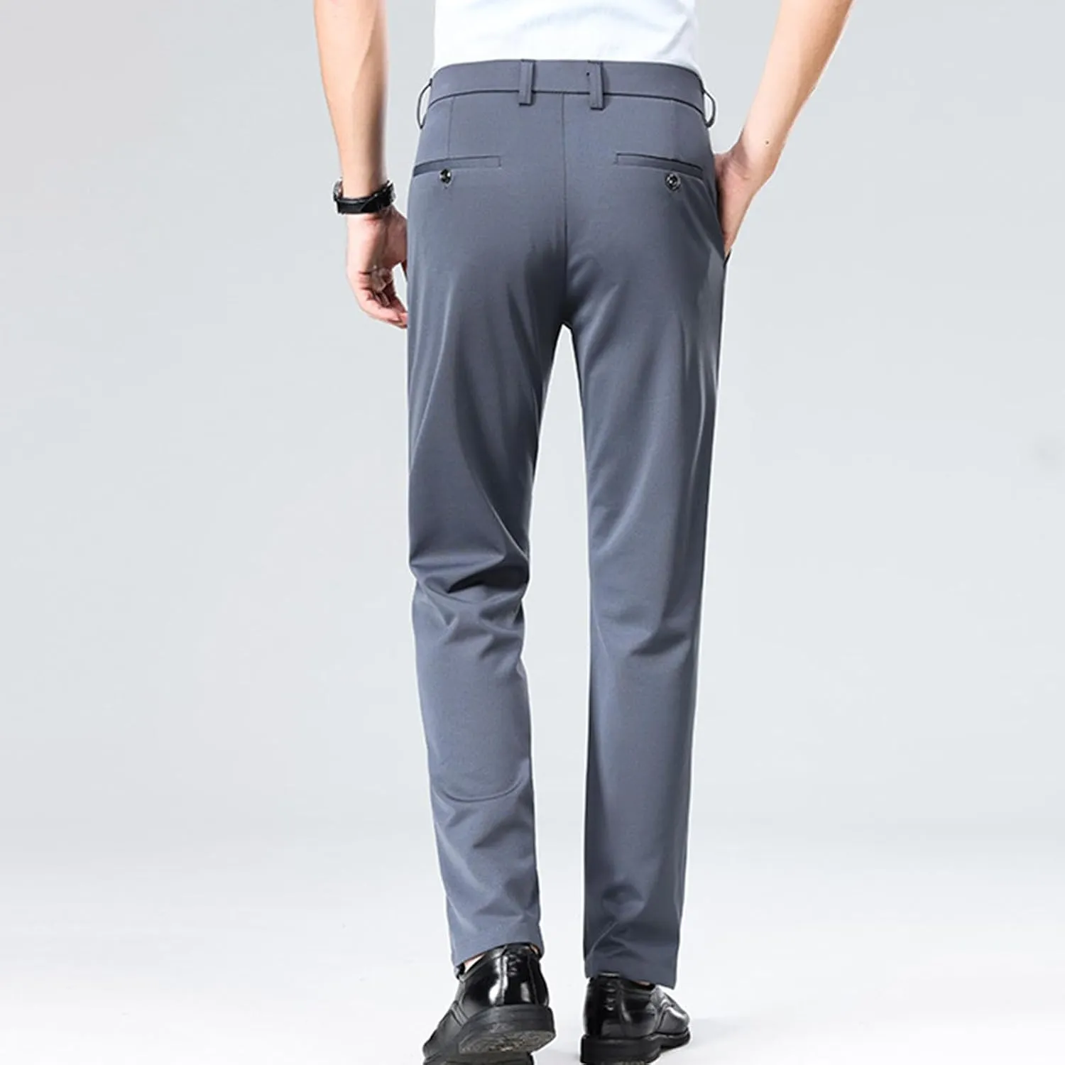 Finelylove Mens Dress Pants Casual Slim Fit Flat Front Formal Pants Wrinkle Free Tapered Trousers Trendy