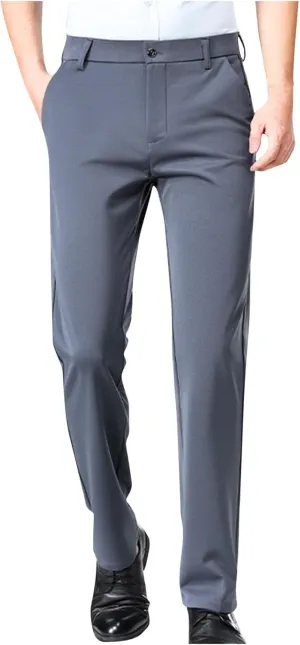 Finelylove Mens Dress Pants Casual Slim Fit Flat Front Formal Pants Wrinkle Free Tapered Trousers Trendy
