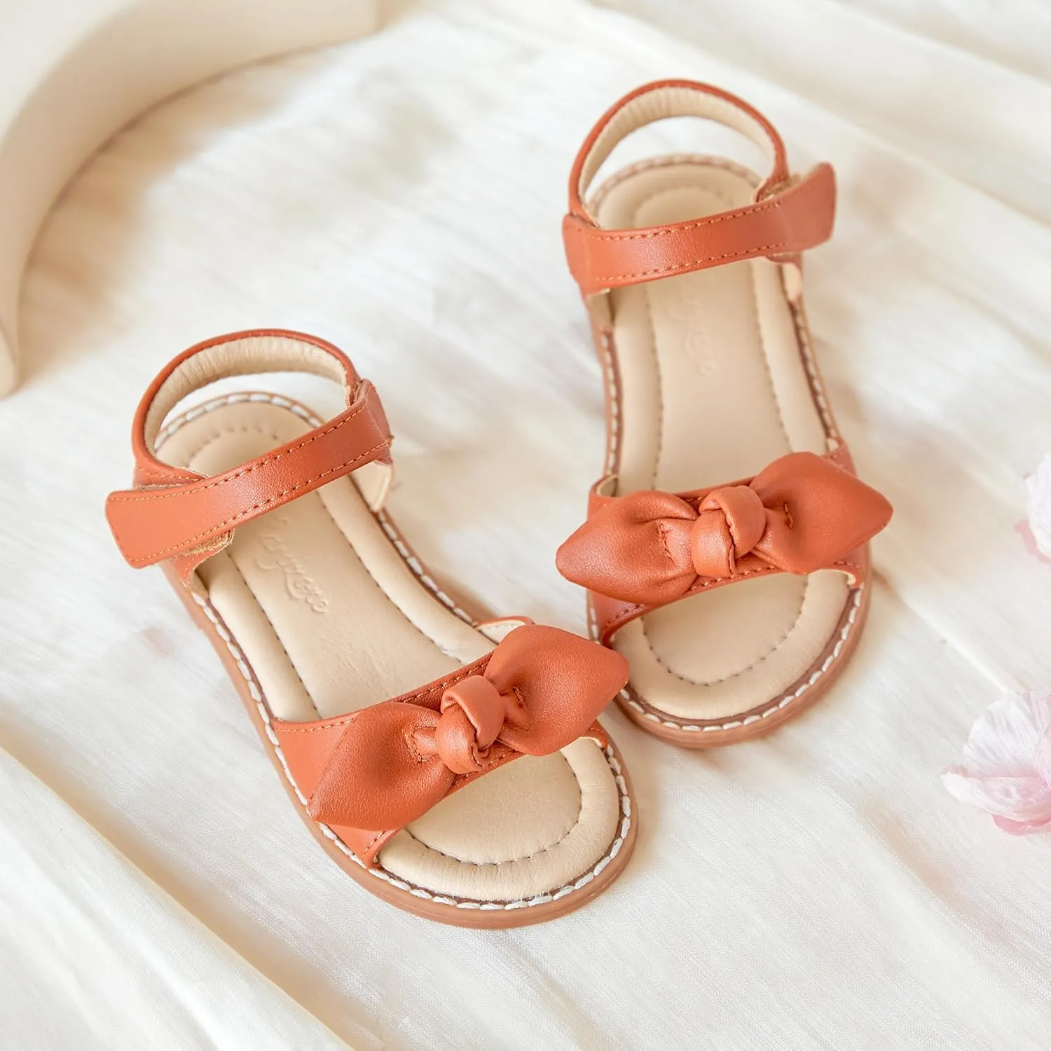 Flaryzone Toddler Little Girls Glitter Flower Open-Toe Flat Dress Sandals Summer Shoes