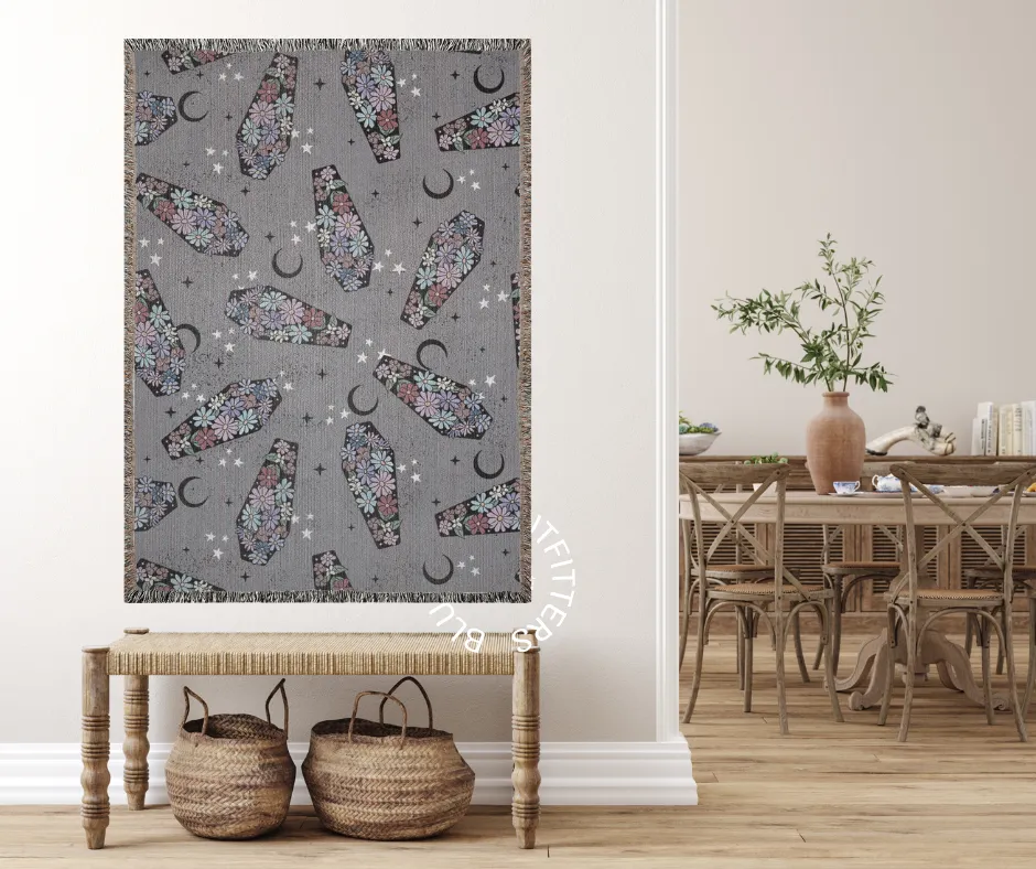 Floral Coffin Pattern | Celestial Woven Blanket