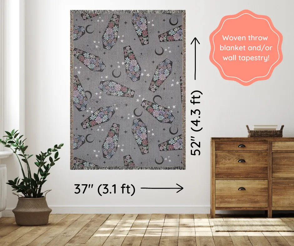 Floral Coffin Pattern | Celestial Woven Blanket