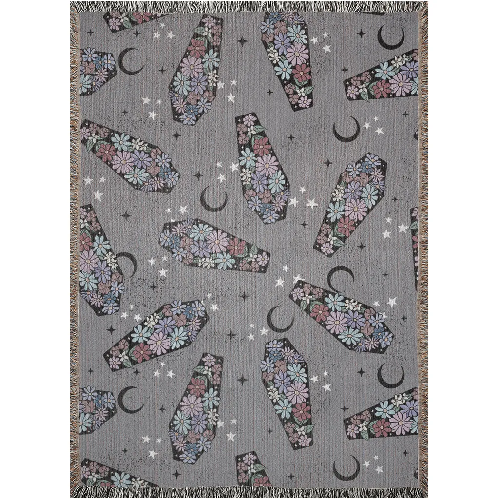 Floral Coffin Pattern | Celestial Woven Blanket