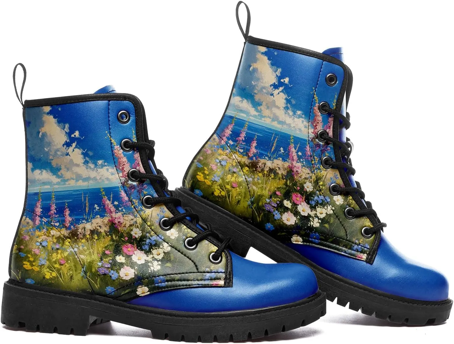 Floral Lady's Ankle Boots Fashion Comfortable Platform Women's Dress Booties Gift Flowers Lace-up Trendy Dress Shoes