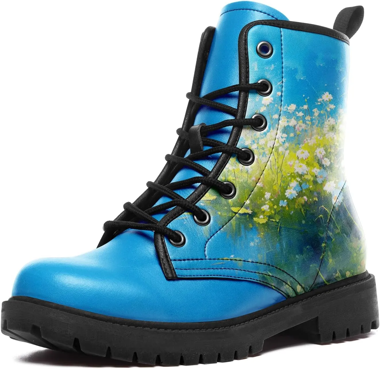 Floral Lady's Ankle Boots Fashion Comfortable Platform Women's Dress Booties Gift Flowers Lace-up Trendy Dress Shoes