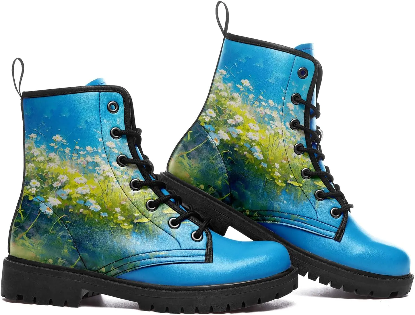 Floral Lady's Ankle Boots Fashion Comfortable Platform Women's Dress Booties Gift Flowers Lace-up Trendy Dress Shoes