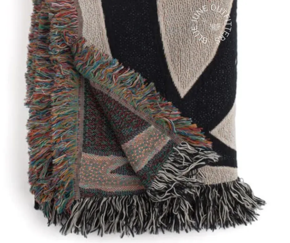 Flower Child With A Rock and Roll Heart | Boho Woven Blanket