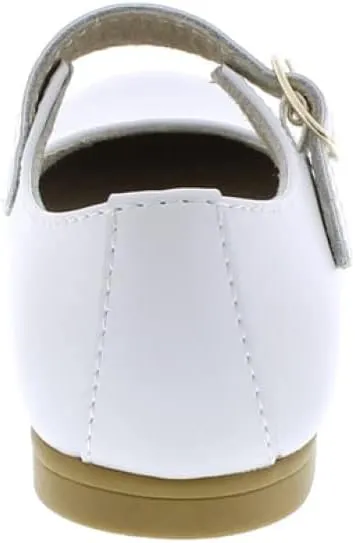 FOOTMATES Laura Mary Jane T-Strap Leather Girls Party Dress Shoes with Custom-Fit Insoles, Slip-Resistant Non-Marking Outsoles - for Toddlers and Little Kids, Ages 1-8
