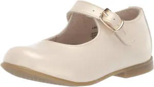 FOOTMATES Laura Mary Jane T-Strap Leather Girls Party Dress Shoes with Custom-Fit Insoles, Slip-Resistant Non-Marking Outsoles - for Toddlers and Little Kids, Ages 1-8