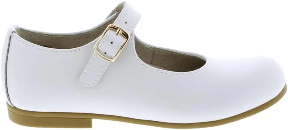 FOOTMATES Laura Mary Jane T-Strap Leather Girls Party Dress Shoes with Custom-Fit Insoles, Slip-Resistant Non-Marking Outsoles - for Toddlers and Little Kids, Ages 1-8
