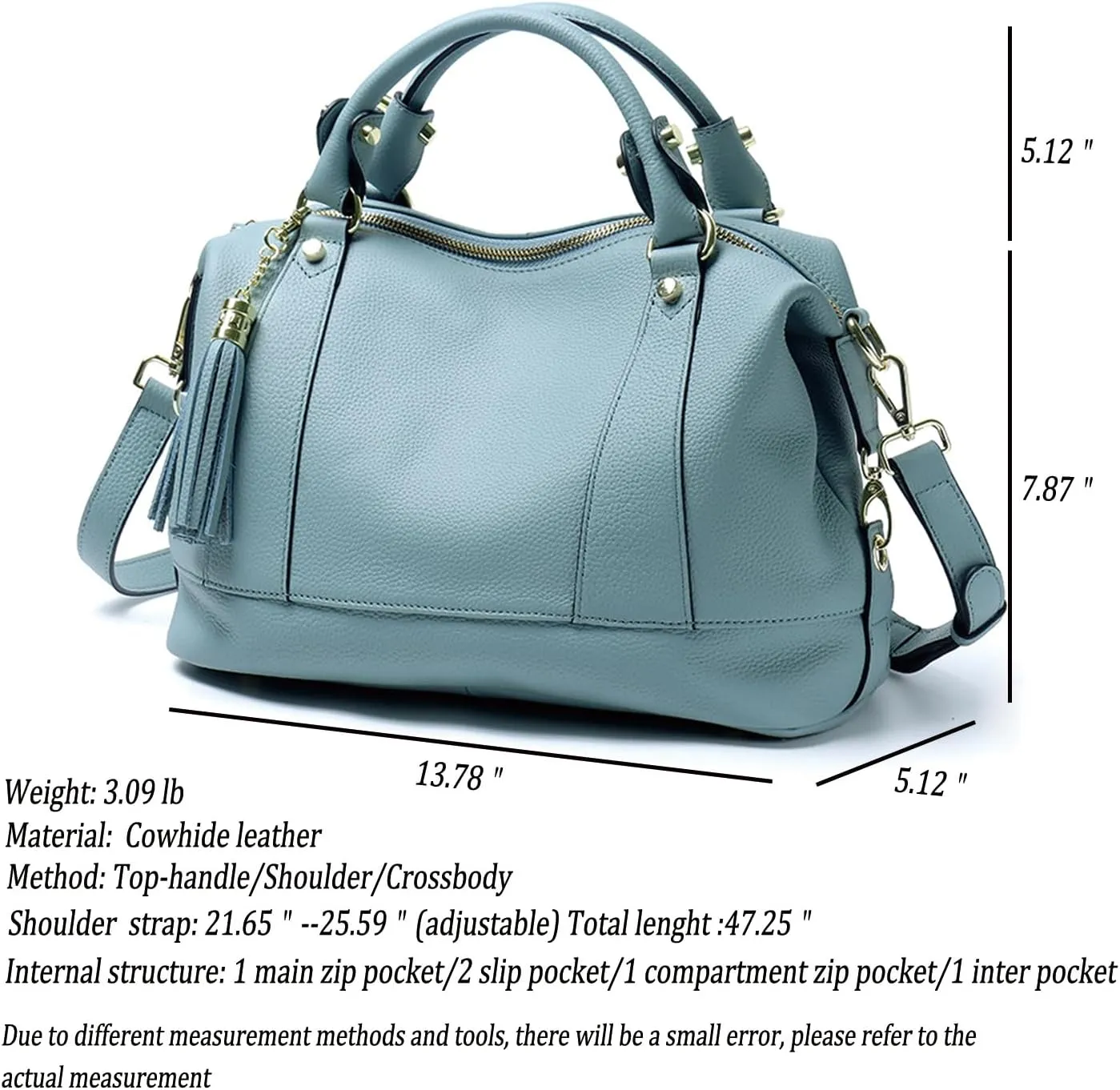 Genuine Leather Purses and Handbags for Women Boston Tote Bags Crossbody Satchel Purse Work Shoulder Handbag