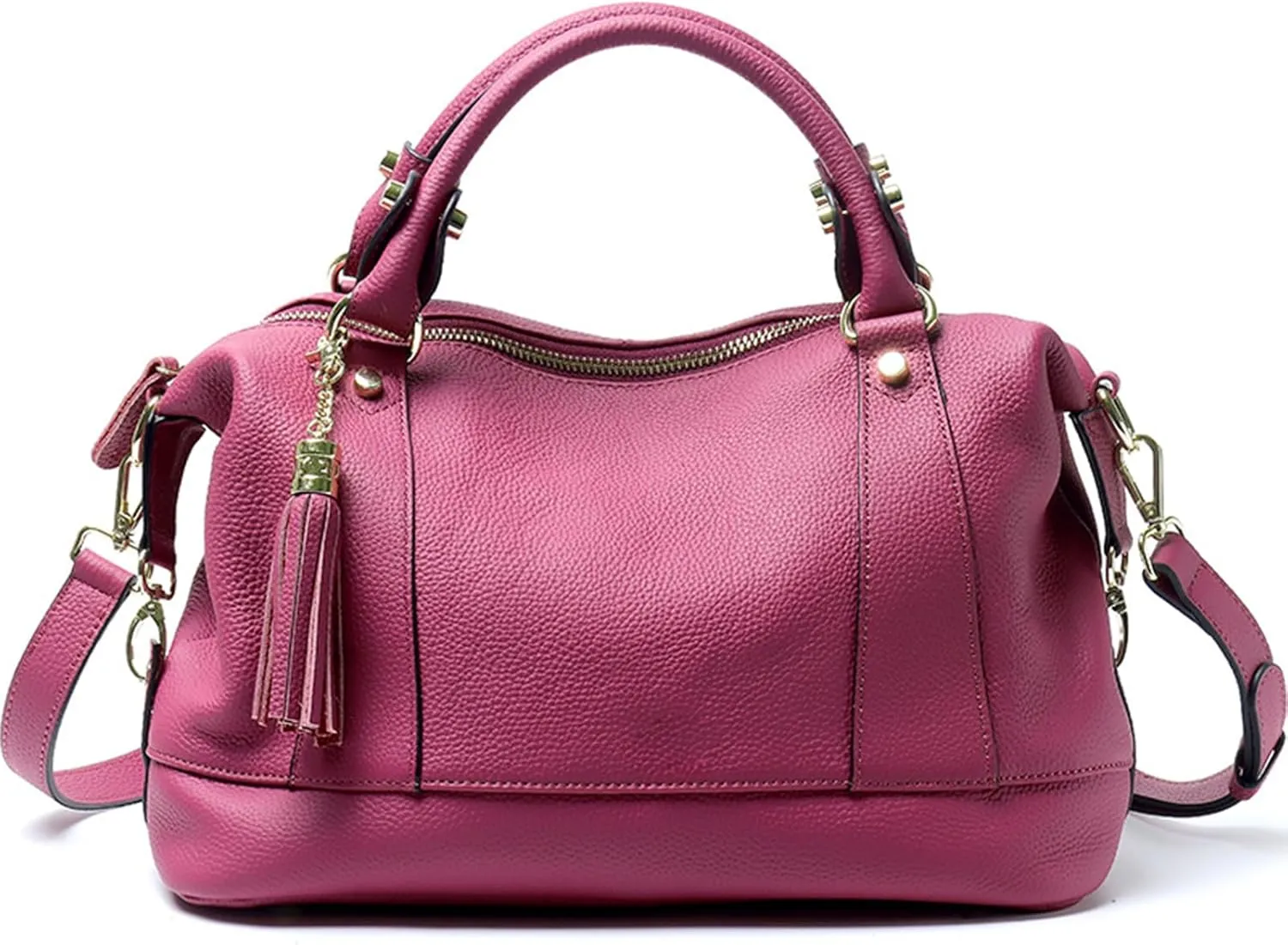 Genuine Leather Purses and Handbags for Women Boston Tote Bags Crossbody Satchel Purse Work Shoulder Handbag