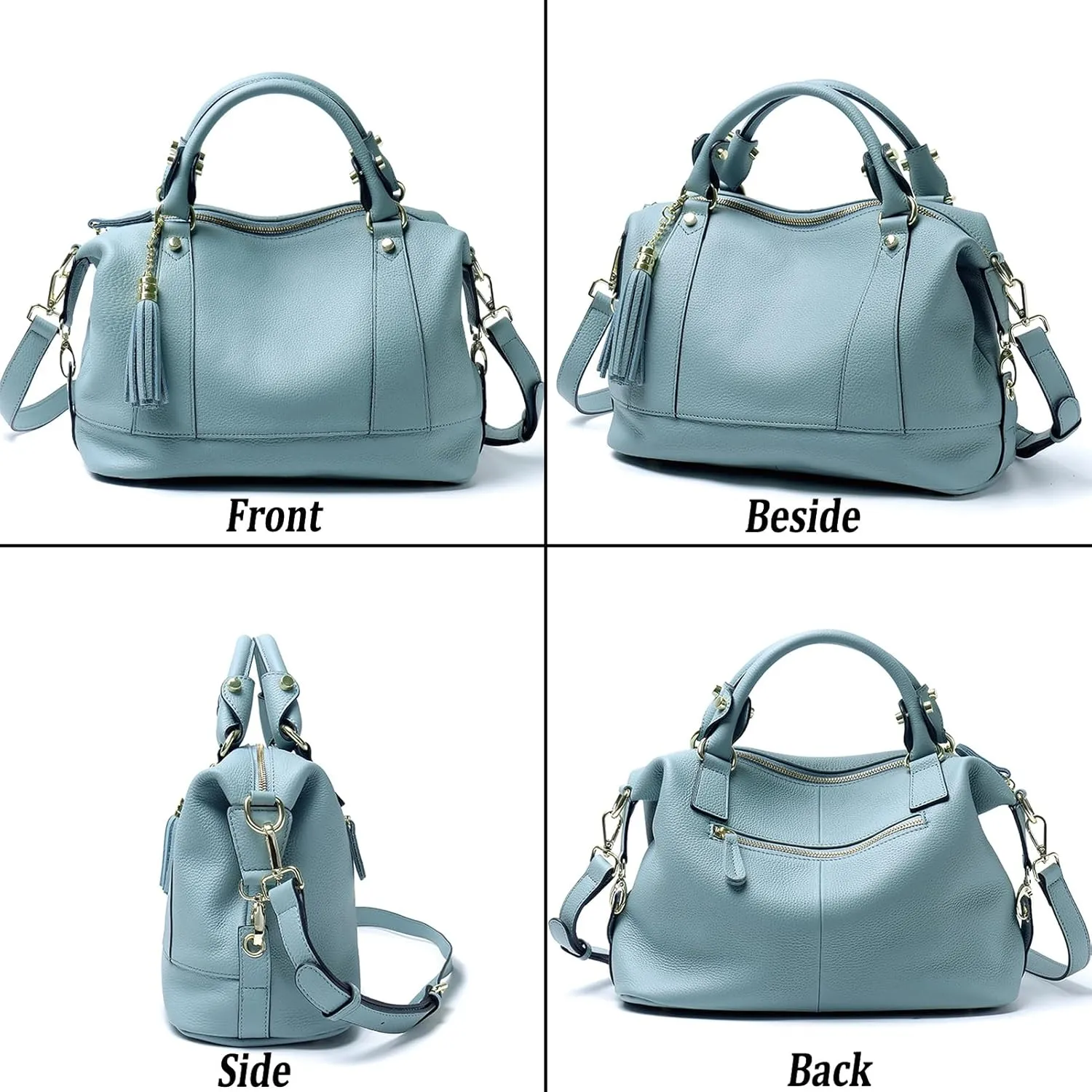 Genuine Leather Purses and Handbags for Women Boston Tote Bags Crossbody Satchel Purse Work Shoulder Handbag
