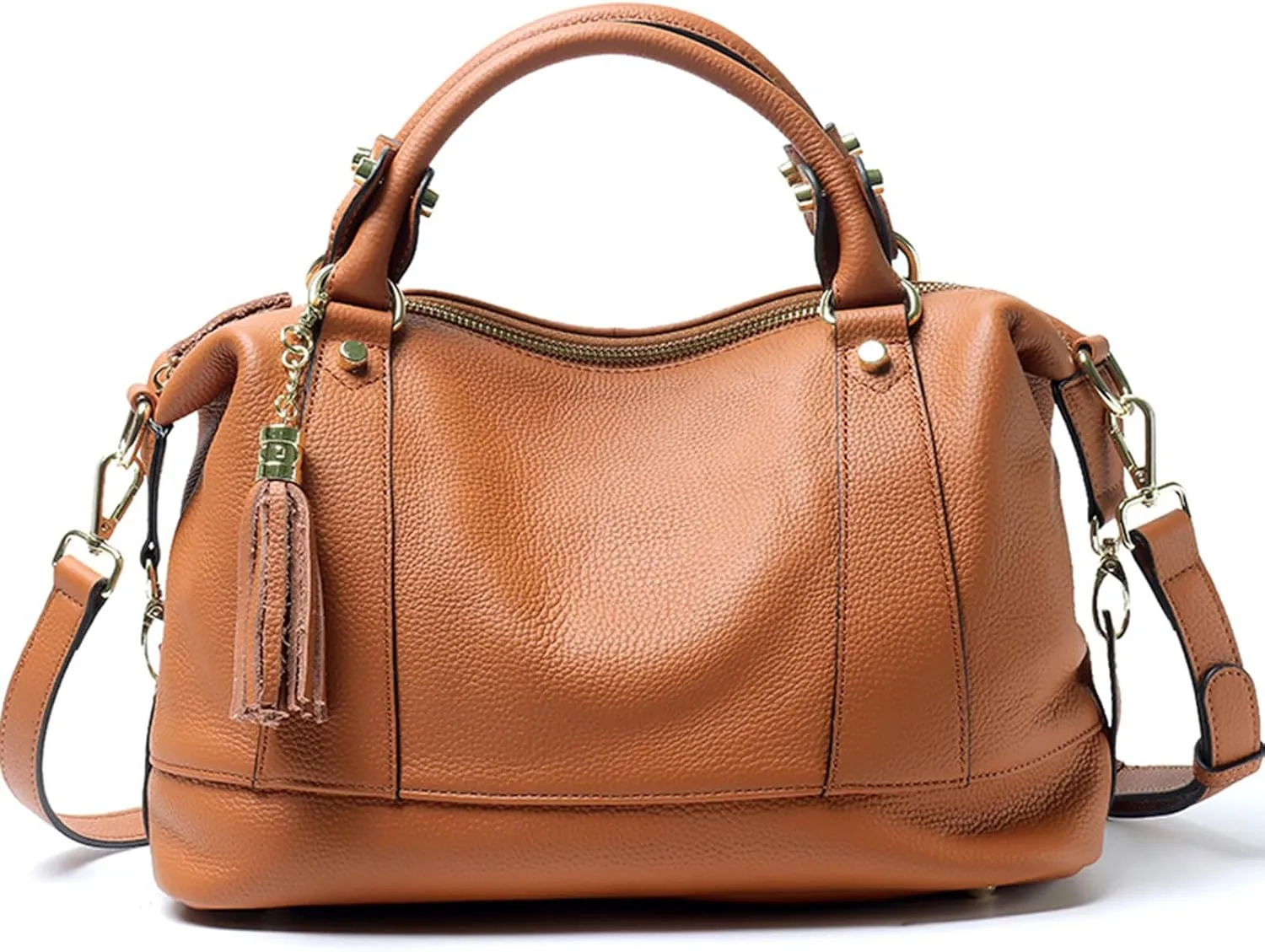Genuine Leather Purses and Handbags for Women Boston Tote Bags Crossbody Satchel Purse Work Shoulder Handbag