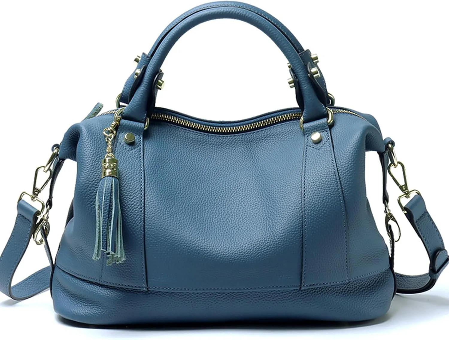 Genuine Leather Purses and Handbags for Women Boston Tote Bags Crossbody Satchel Purse Work Shoulder Handbag