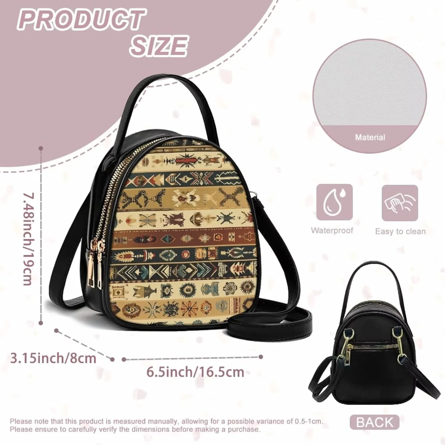 GIFTPUZZ Soft Leather Crossbody Purse for Women Small Cell Phone Bag with Top Handle Adjustable Strap and 3 Pockets