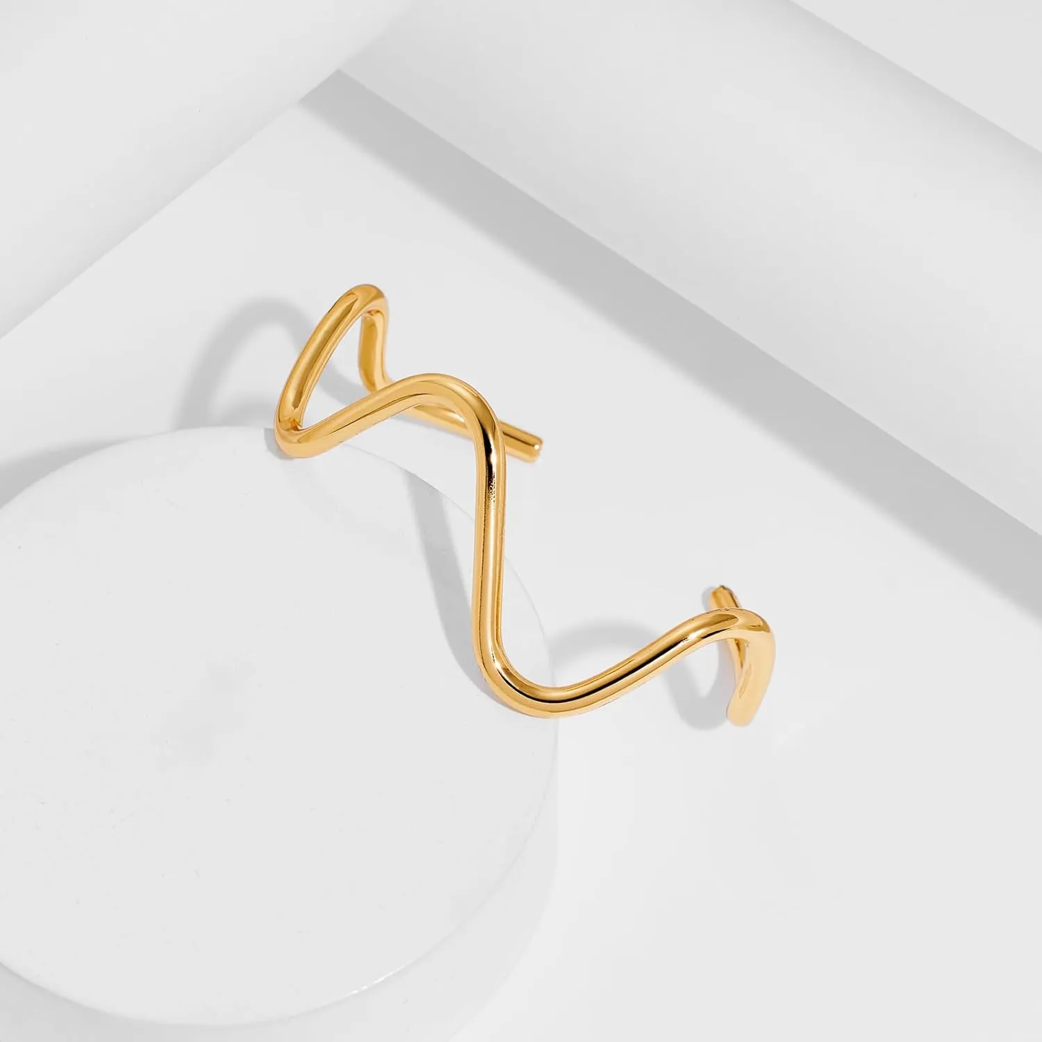 Gold Bangle Bracelets for Women Open Cuff Bangle Chunky Twisted Simple Thin Cuff Bracelets Jewelry