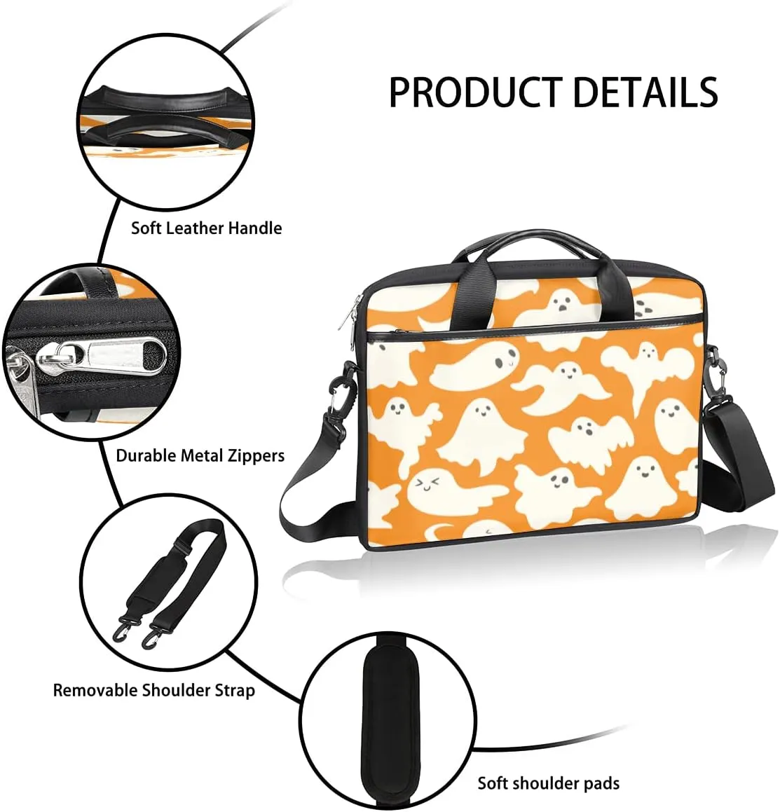 Gradient Geometric Shapes Laptop Shoulder Messenger Bag Waterproof Laptop Briefcase with Handle and Padded Strap Case Sleeve