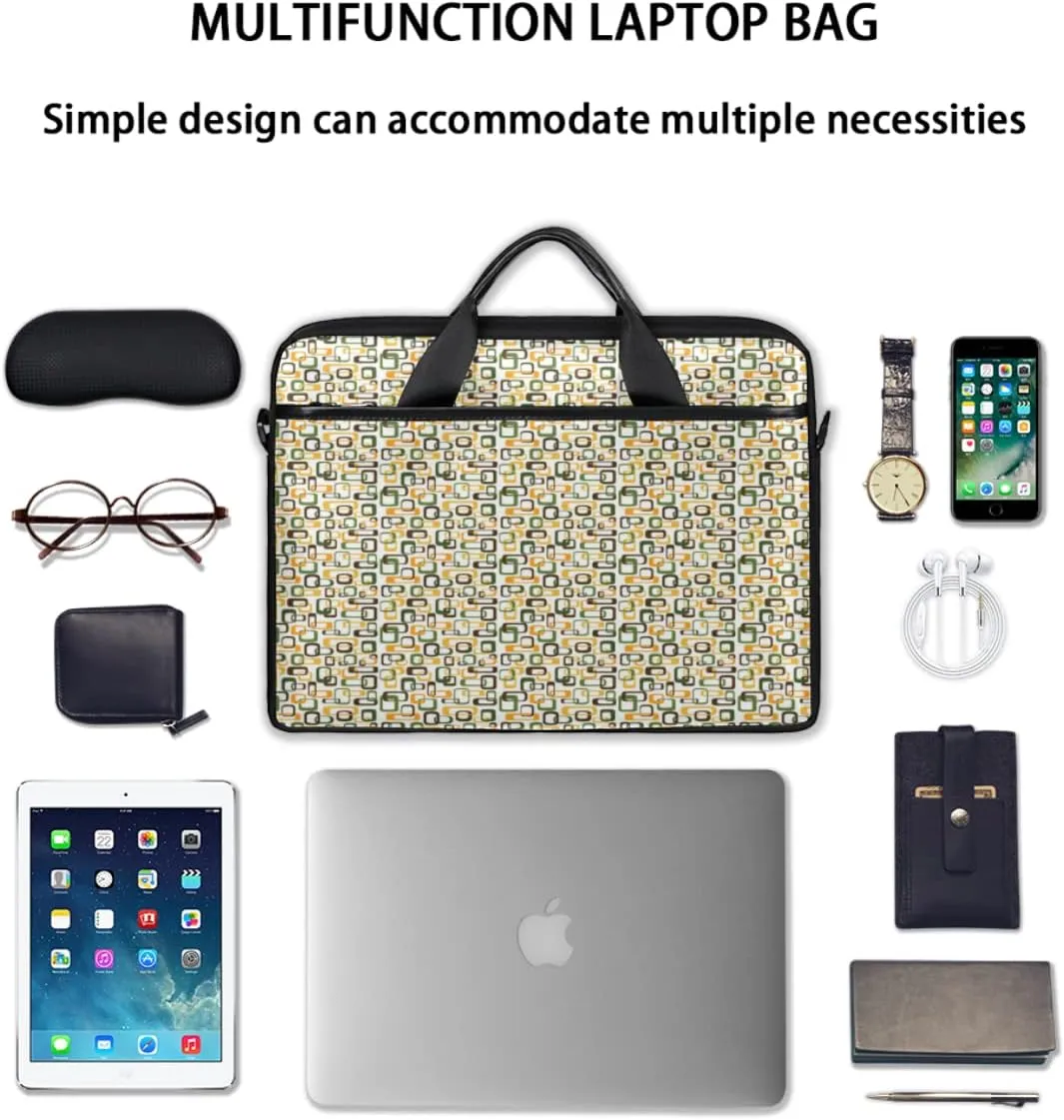 Gradient Geometric Shapes Laptop Shoulder Messenger Bag Waterproof Laptop Briefcase with Handle and Padded Strap Case Sleeve