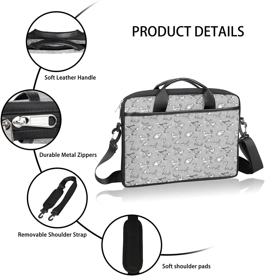 Gradient Geometric Shapes Laptop Shoulder Messenger Bag Waterproof Laptop Briefcase with Handle and Padded Strap Case Sleeve