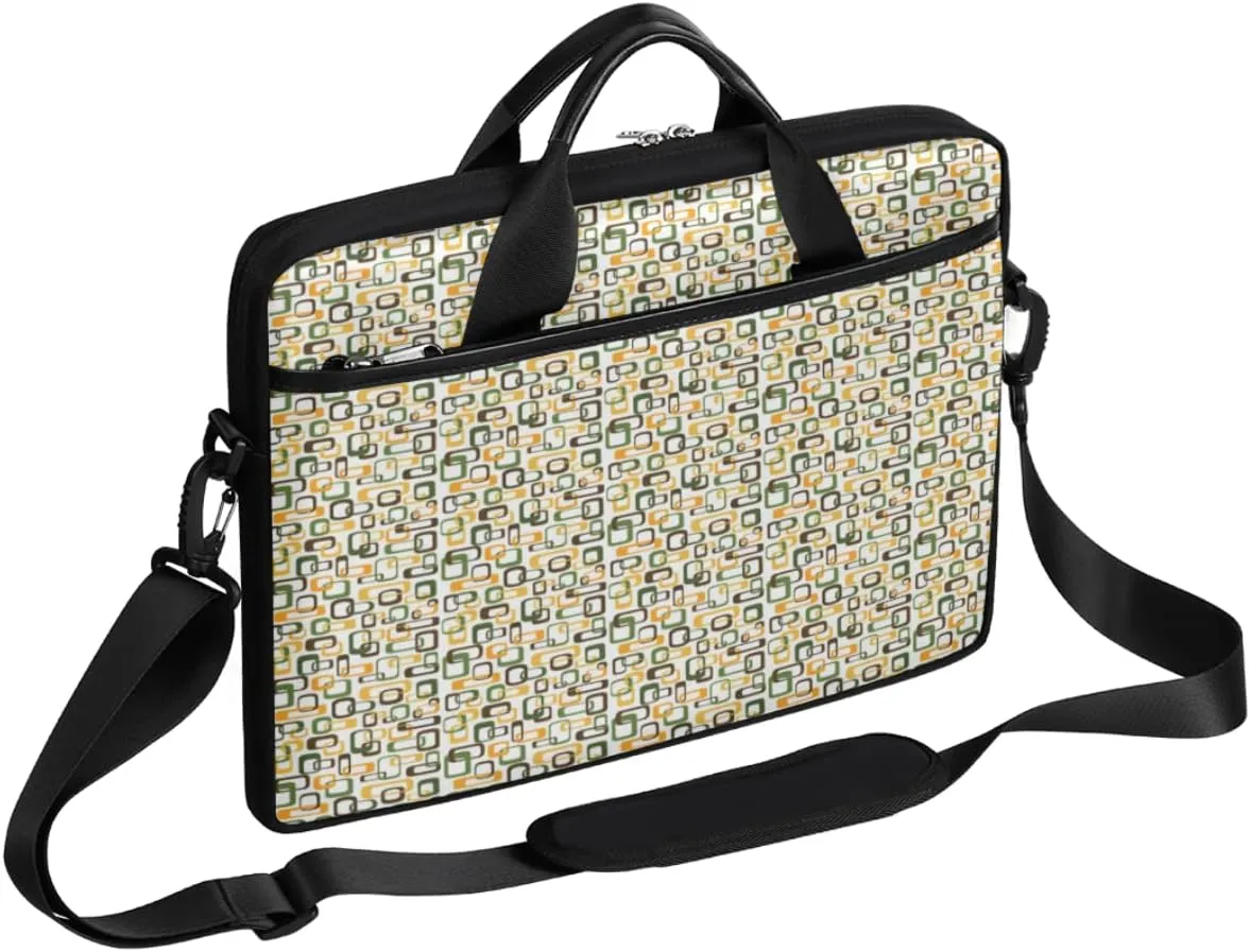 Gradient Geometric Shapes Laptop Shoulder Messenger Bag Waterproof Laptop Briefcase with Handle and Padded Strap Case Sleeve