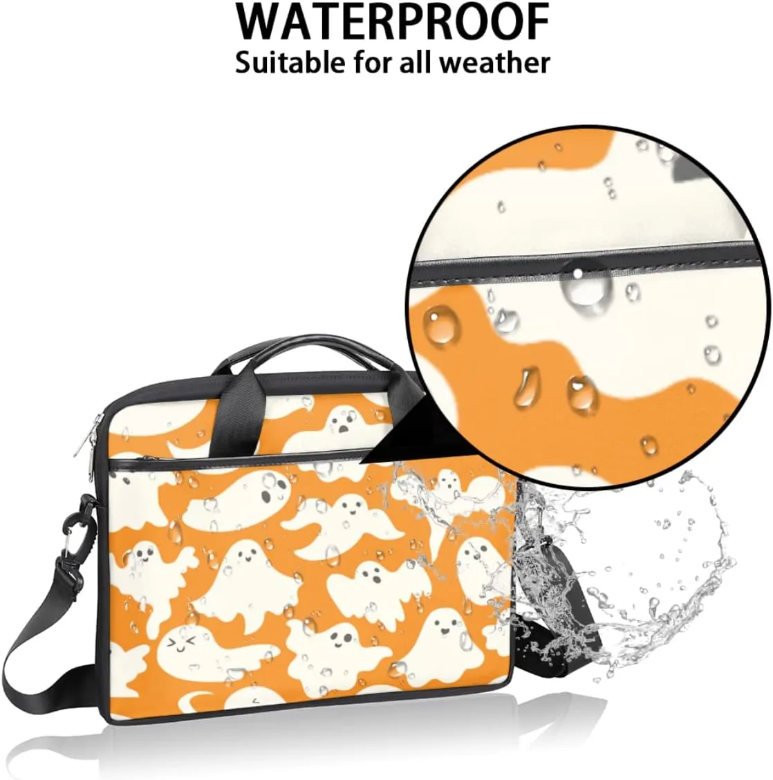 Gradient Geometric Shapes Laptop Shoulder Messenger Bag Waterproof Laptop Briefcase with Handle and Padded Strap Case Sleeve