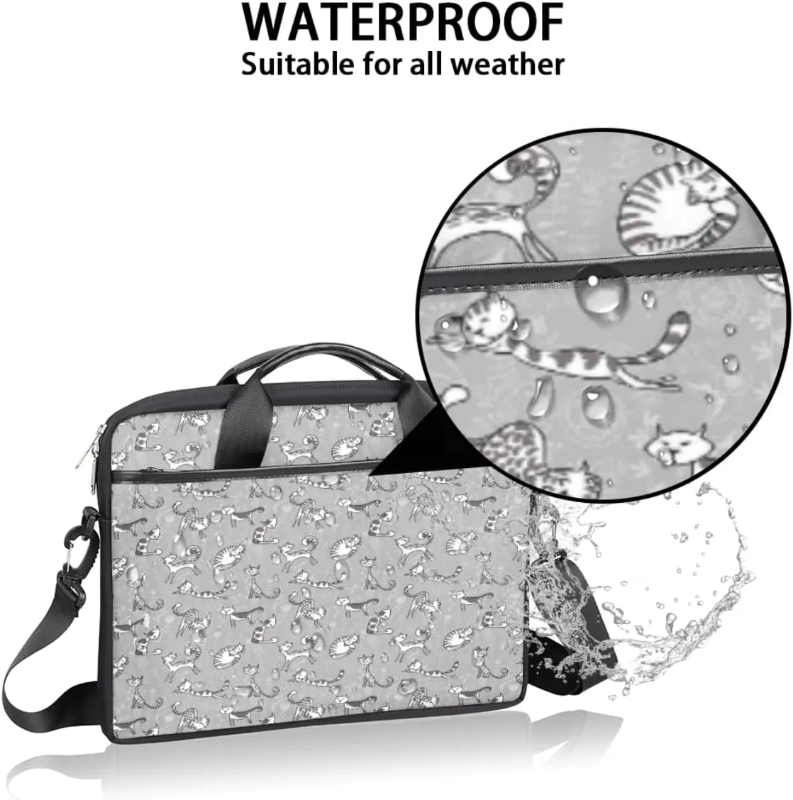 Gradient Geometric Shapes Laptop Shoulder Messenger Bag Waterproof Laptop Briefcase with Handle and Padded Strap Case Sleeve