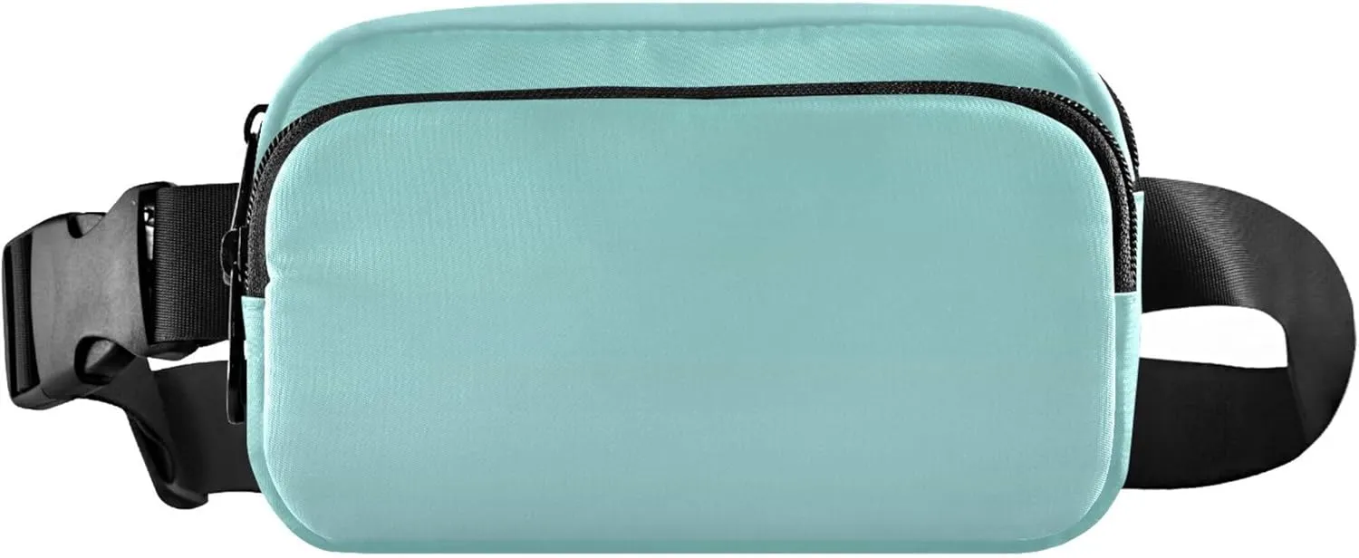 Green Blue Powder Gradient Womens Fanny Pack Funny Large Hip Belt Bag Waterproof Travel Waist Pouch