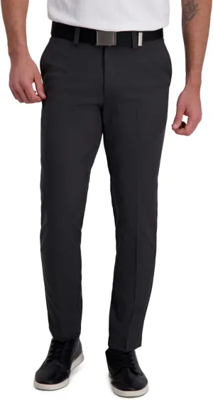 Haggar Men's Cool Right Performance Flex Stria Slim Fit Flat Front Pant