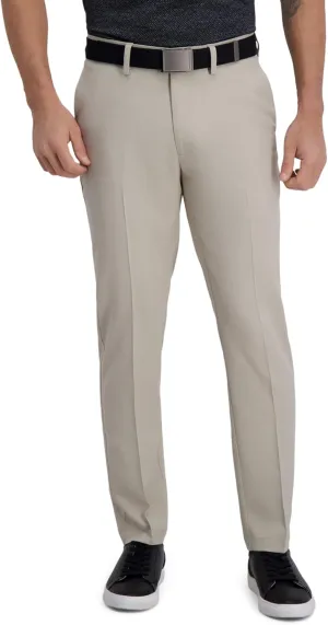 Haggar Men's Cool Right Performance Flex Stria Slim Fit Flat Front Pant