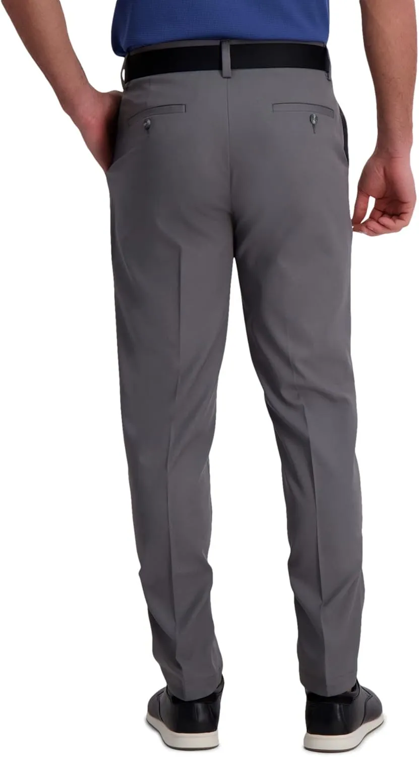 Haggar Men's Cool Right Performance Flex Stria Slim Fit Flat Front Pant