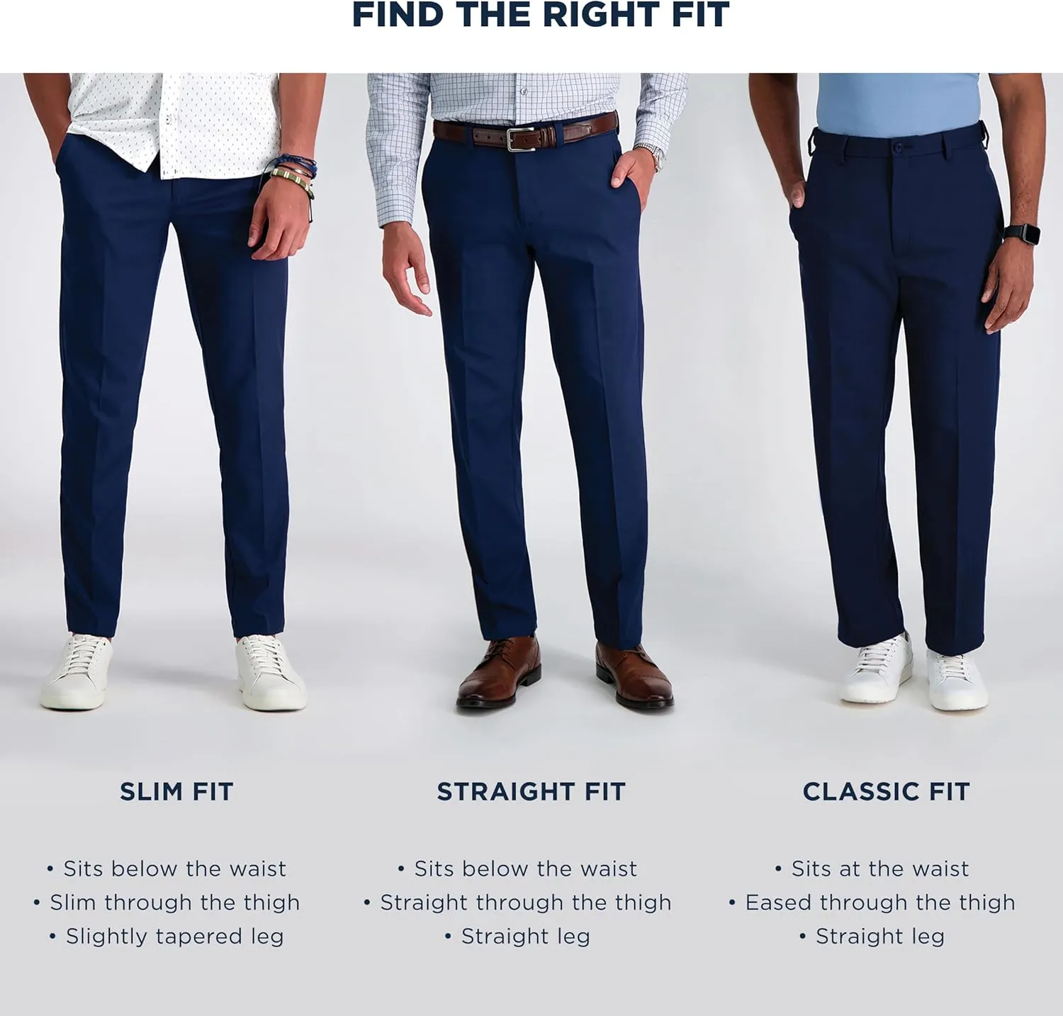 Haggar Men's Cool Right Performance Flex Stria Slim Fit Flat Front Pant